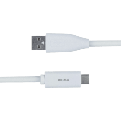 Deltaco USBC-1011M - 2 m - USB C - USB A - USB 2.0 - Wei