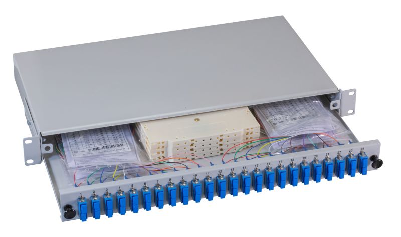 EFB Elektronik EFB-Elektronik - Glasfaserkabelkiste - Rack montierbar - SC SM X 48 - Grau, RAL 7035 - 1U - 48.3 cm (19)