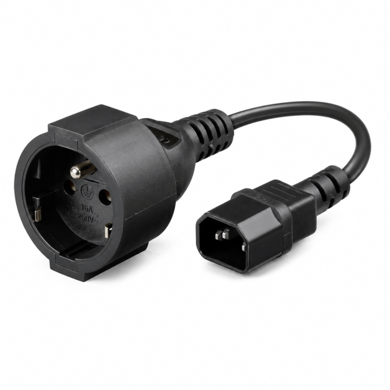 DSIT Stromkabel AC-Stecker auf C14 Typ E 0,15 m Adapter Schutzkontakt