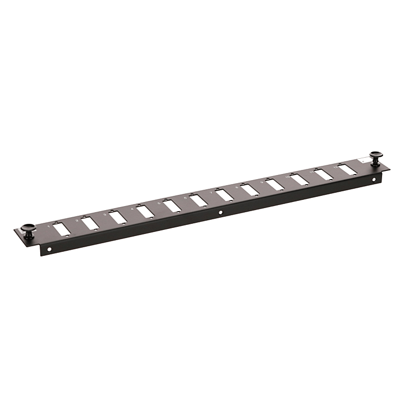 DSIT Frontplatte LC/SC 12-Port schwarz Quad/Duplex, geeignet f�r universelle Glasfaserablage