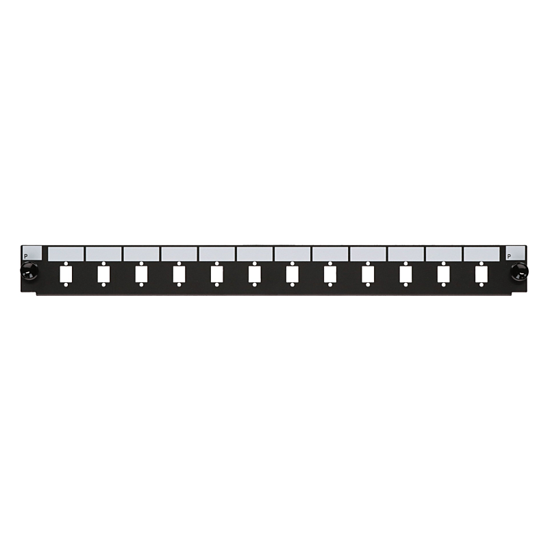 DSIT Frontplatte LC/SC 12-Port schwarz Duplex/Simplex, geeignet f�r universelle Glasfaserablage