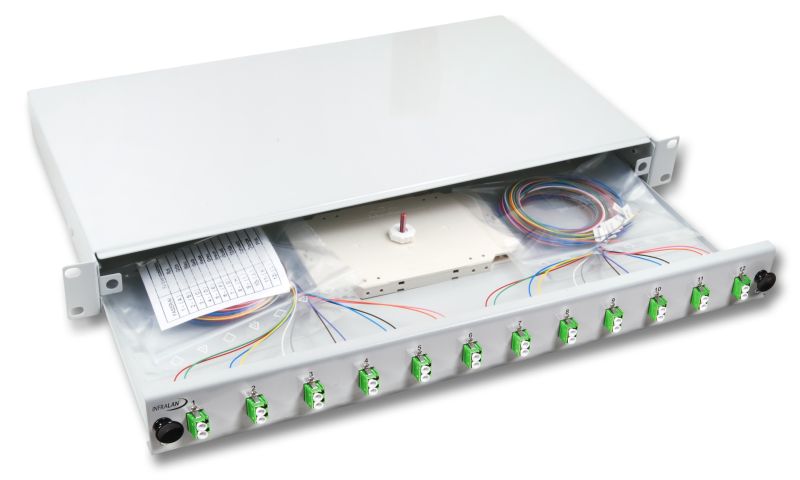 EFB Elektronik Splei�box ausziehbar LC 12 Pigtails abgesetzt 6 Kupplungen OM3