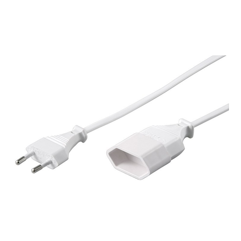 DSIT Stromkabel mit Eurostecker und Eurobuchse Wei� - 5 Meter