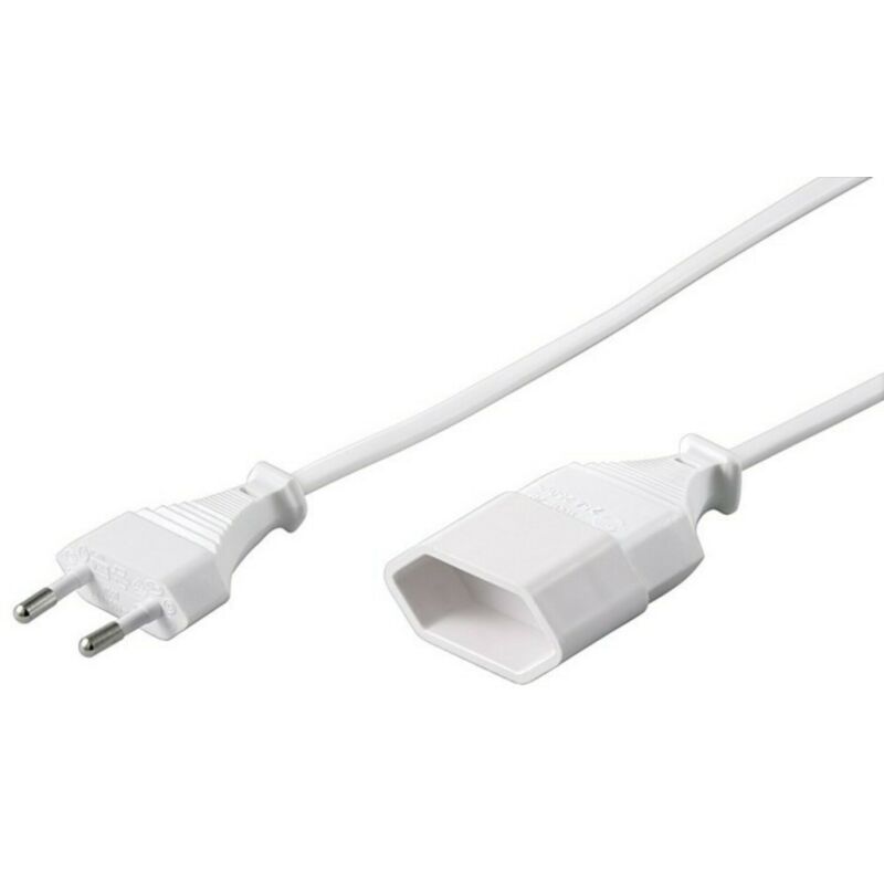 DSIT Stromkabel mit Eurostecker und Eurobuchse Wei� - 2 Meter