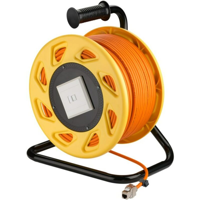 DSIT CAT7 S/FTP Kabeltrommel mit CAT6a Keystone Connector - RJ45 - 50 Meter