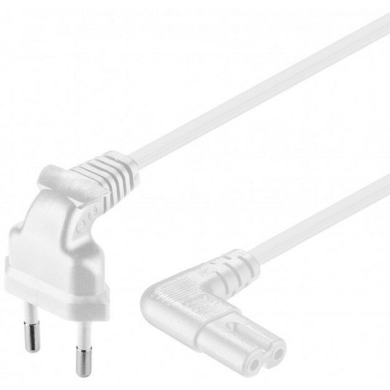 DSIT Stromkabel mit Eurostecker und Ger�tebuchse C7 Wei� - 1 Meter