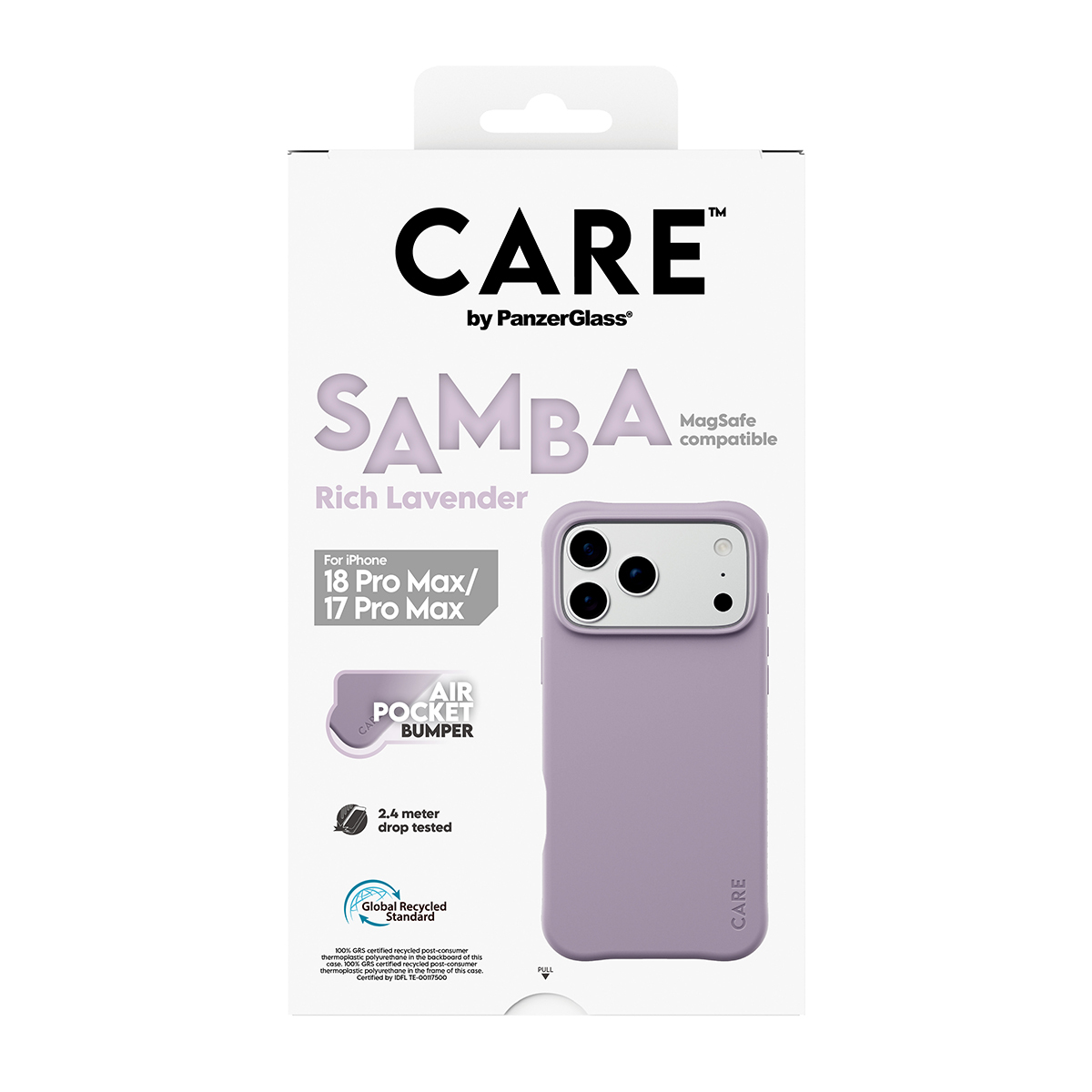 PanzerGlass CARE by � Samba Case Rich Lavender w. White MagSafe iPhone 2026 Pro Max | 17 Pro Max coque de protection pour t�l�phones portables Housse Violet