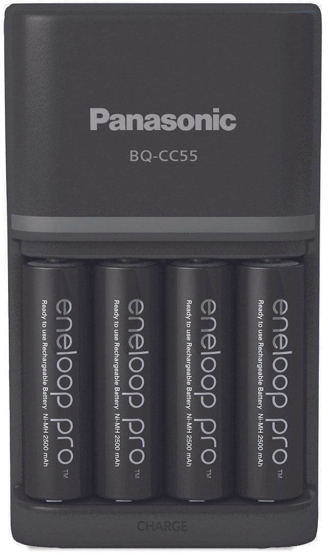 Panasonic Smart & Quick BQ-CC55+4x eneloop Pro AA Steckerladergert NiMH Micro AAA Mignon