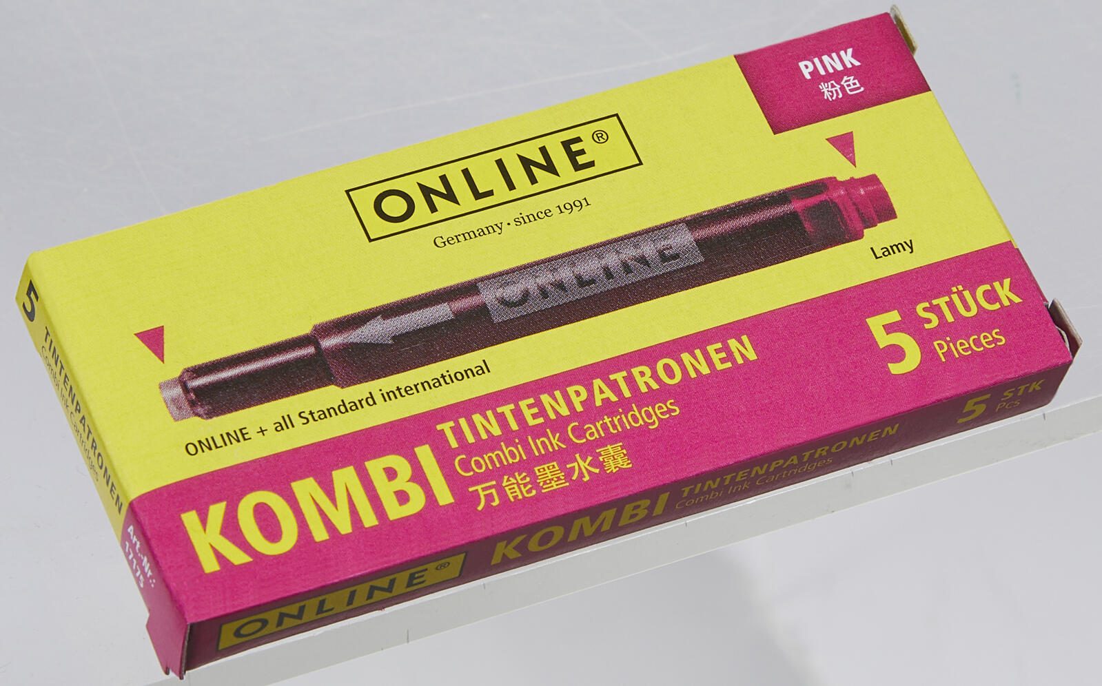 ONLINE 17175/12 Tintenpatronen f�r Fueller pink 5 St.