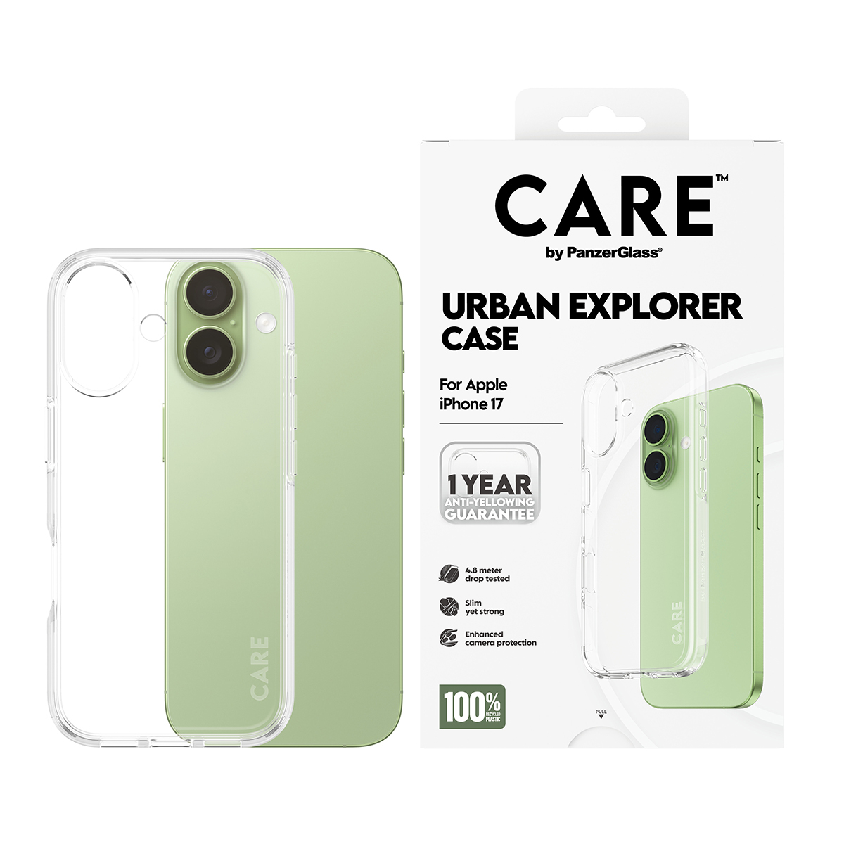 PanzerGlass CARE by � Flagship Case Transparent Urban Explorer w. Clear Frame iPhone 17 coque de protection pour t�l�phones portables Housse