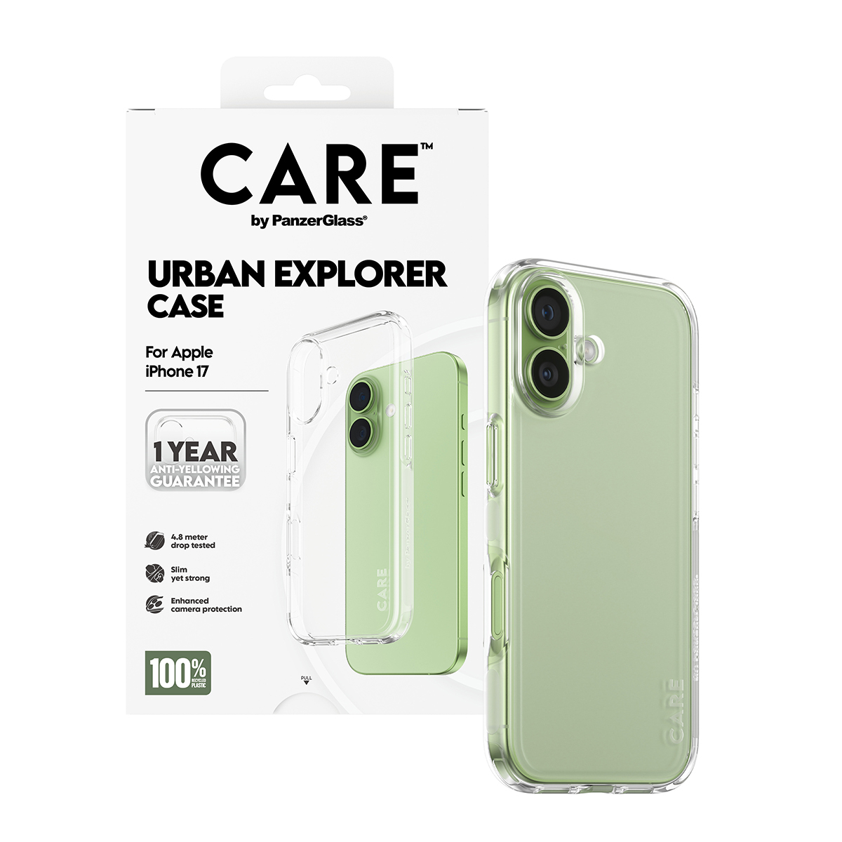 PanzerGlass CARE by � Flagship Case Transparent Urban Explorer w. Clear Frame iPhone 17 coque de protection pour t�l�phones portables Housse