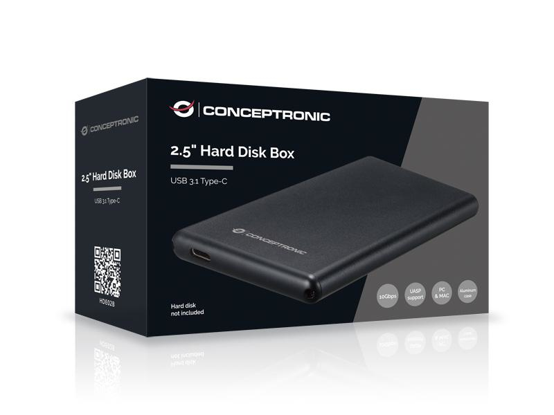 Conceptronic HDE02B caja para disco duro externo Caja de disco duro (HDD) Negro 2.5