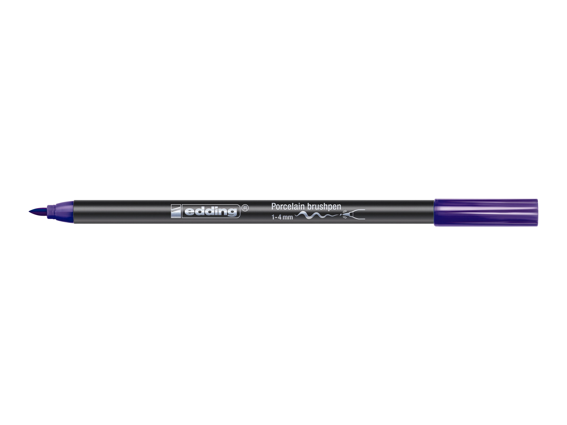 EDDING 4200 porcelain - Pinselstift - f�r Glas, Keramik, Porzellan - Schwarz, Hellblau, Violett, Hellgr�n, T�rkis, Stahlblau - Wasserbasierte Pigmenttinte - 1-4 mm (Packung mit 6)