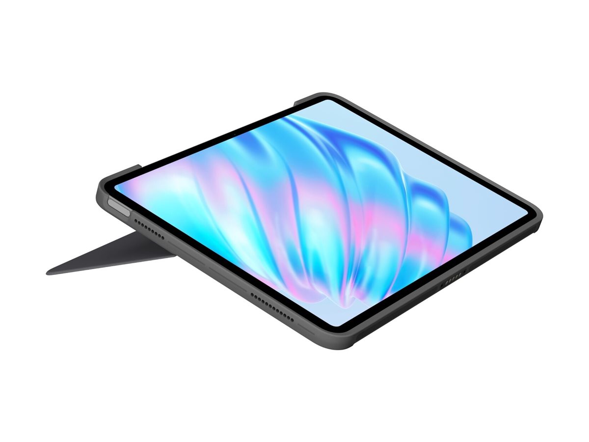 Logitech Combo Touch - Tastatur und Foliohlle - mit Trackpad - hintergrundbeleuchtet - Apple Smart connector - QWERTY - GB - Oxford Gray - fr Apple 13-inch iPad Air (M2)