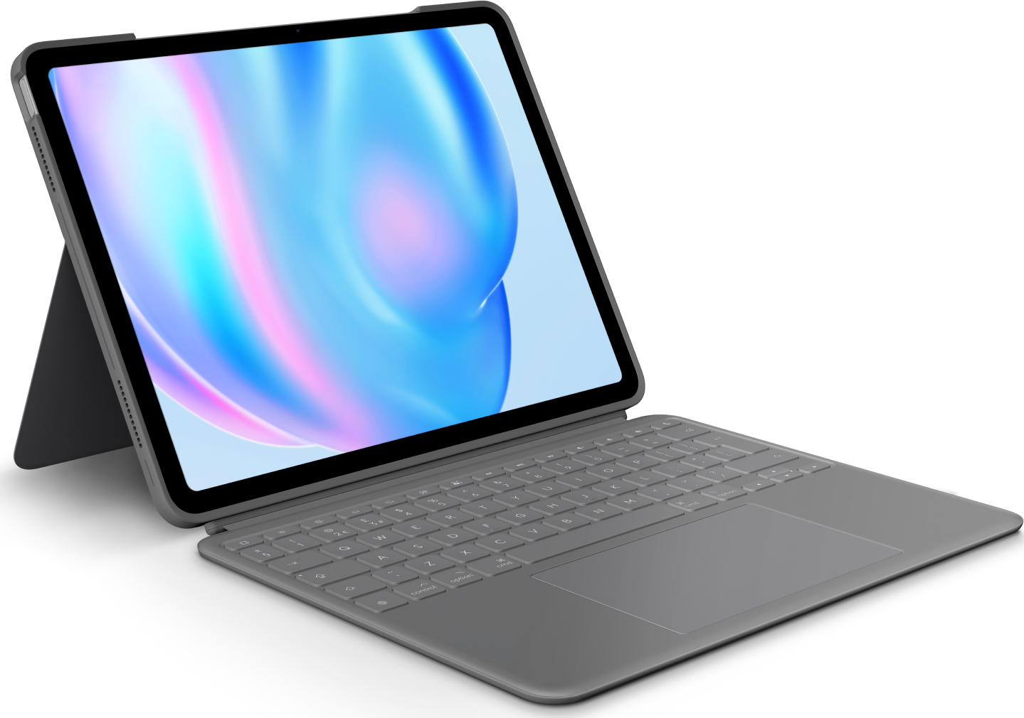 Logitech Combo Touch - Tastatur und Foliohlle - mit Trackpad - hintergrundbeleuchtet - Apple Smart connector - QWERTY - GB - Oxford Gray - fr Apple 13-inch iPad Air (M2)