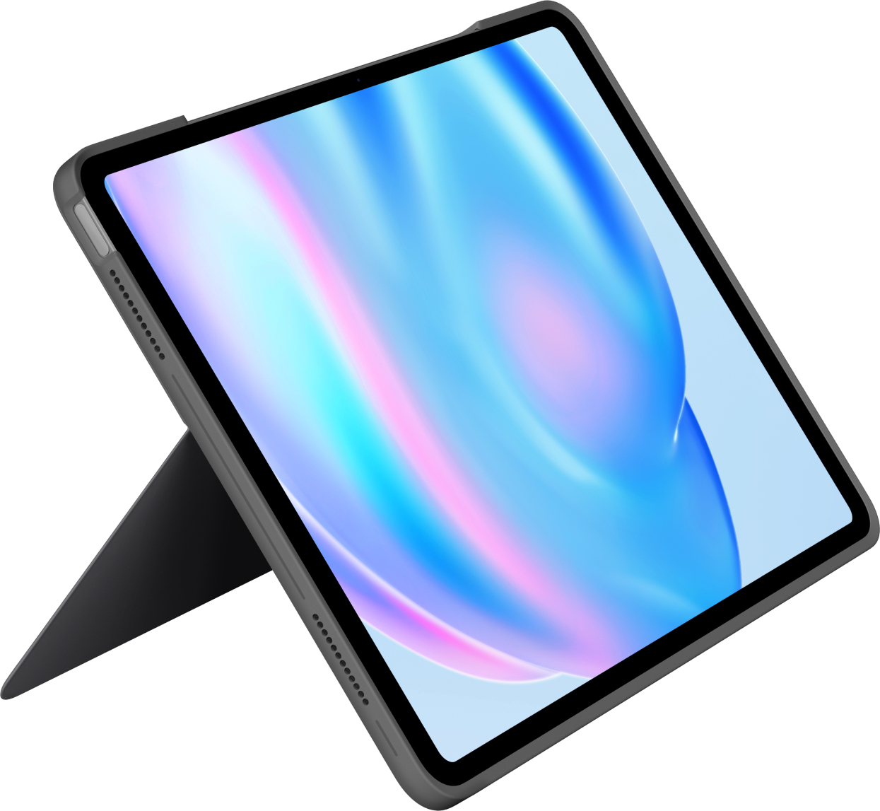 Logitech Combo Touch - Tastatur und Foliohlle - mit Trackpad - hintergrundbeleuchtet - Apple Smart connector - QWERTY - GB - Oxford Gray - fr Apple 13-inch iPad Air (M2)