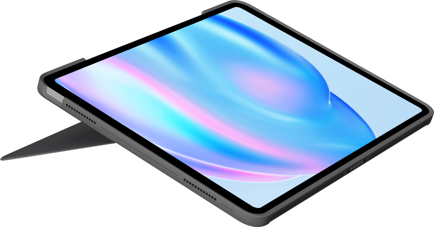 Logitech Combo Touch - Tastatur und Foliohlle - mit Trackpad - hintergrundbeleuchtet - Apple Smart connector - QWERTY - GB - Oxford Gray - fr Apple 13-inch iPad Air (M2)