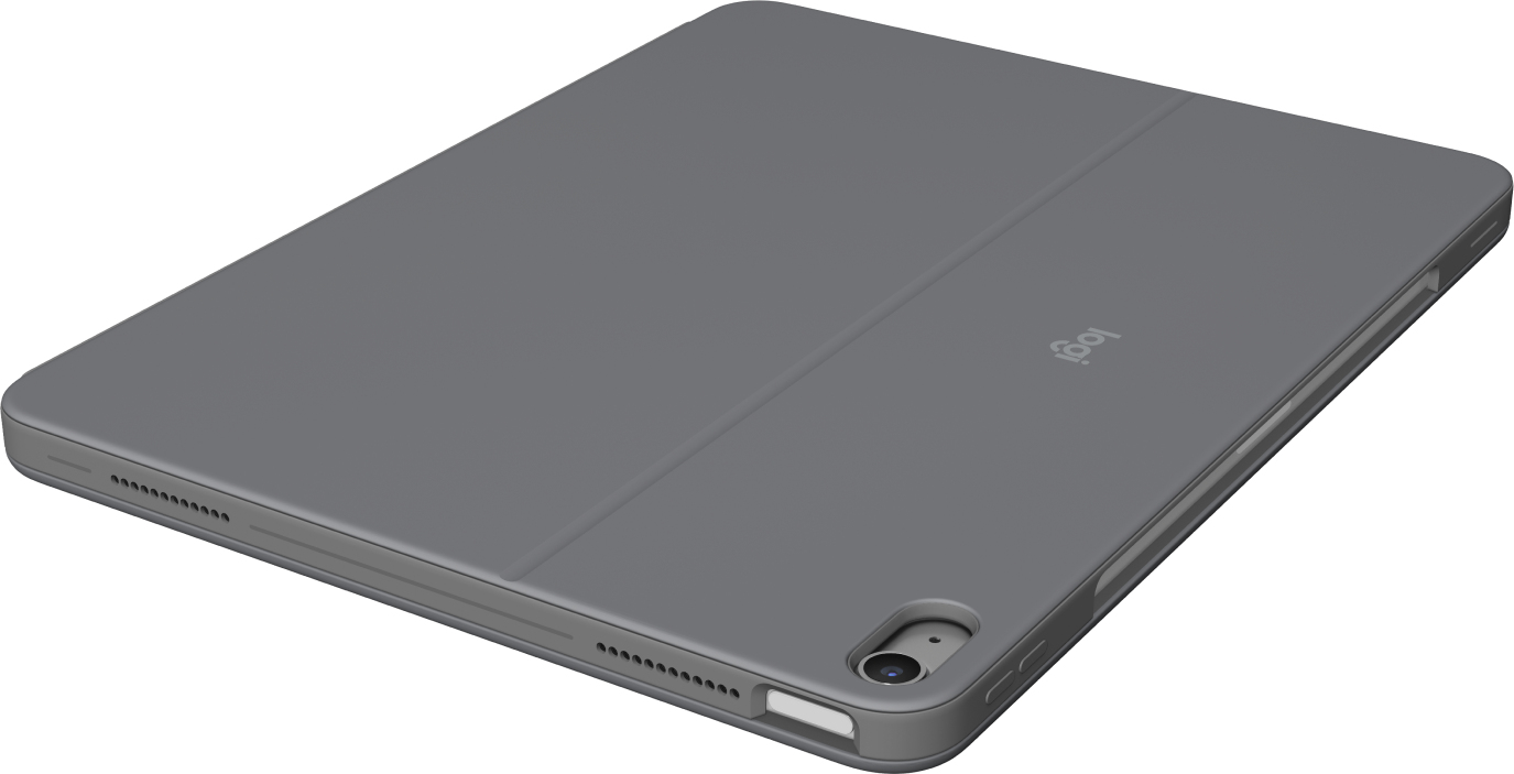Logitech Combo Touch - Tastatur und Foliohlle - mit Trackpad - hintergrundbeleuchtet - Apple Smart connector - QWERTY - GB - Oxford Gray - fr Apple 13-inch iPad Air (M2)