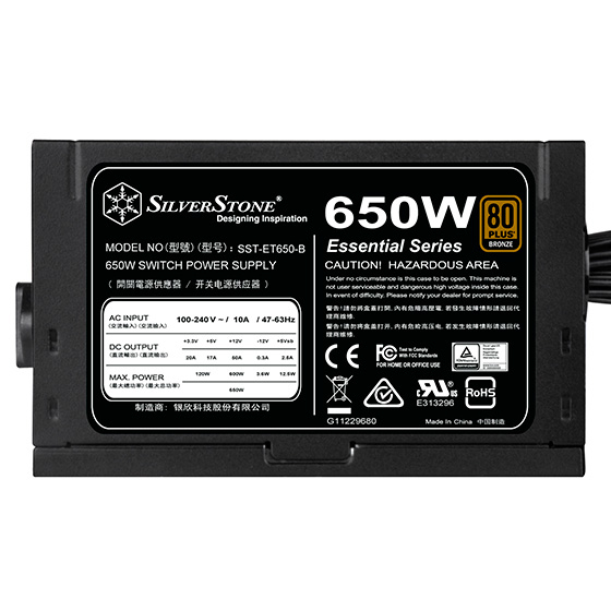 Silverstone SST-ET650-B v1.4 power supply unit 650 W 20+4 pin ATX ATX Black