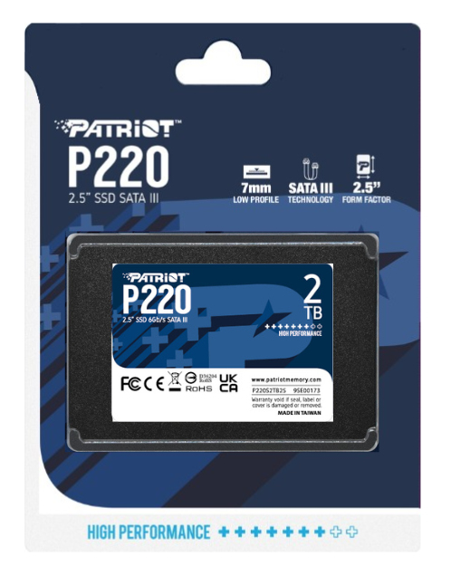 PATRIOT SSD INTERNO P220 2TB SATA3 2,5 Read/Write 500/500 Mbps - Solid State Disk - 2,5