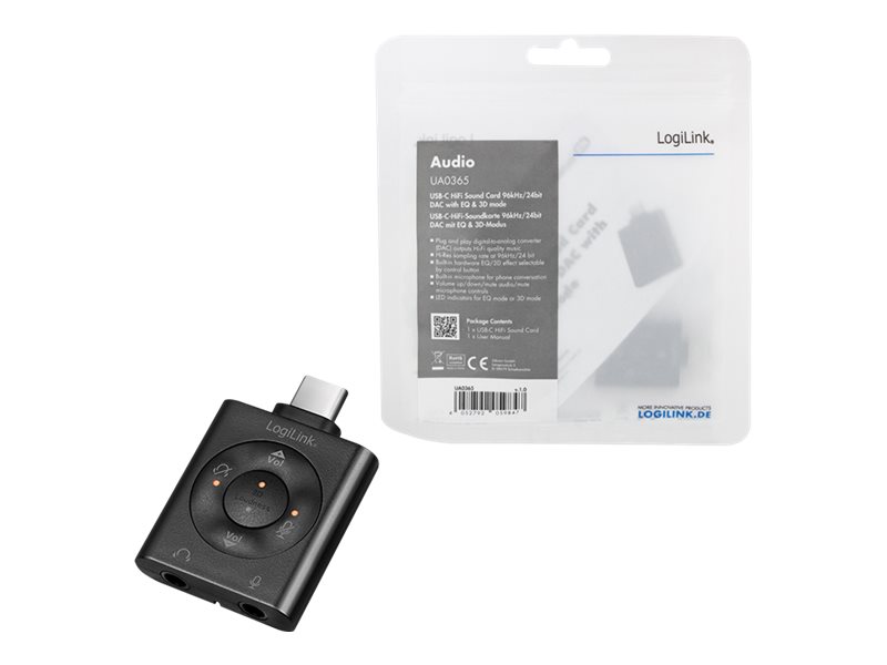 LogiLink USB-C HiFi DAC with EQ and 3D Mode - Soundkarte