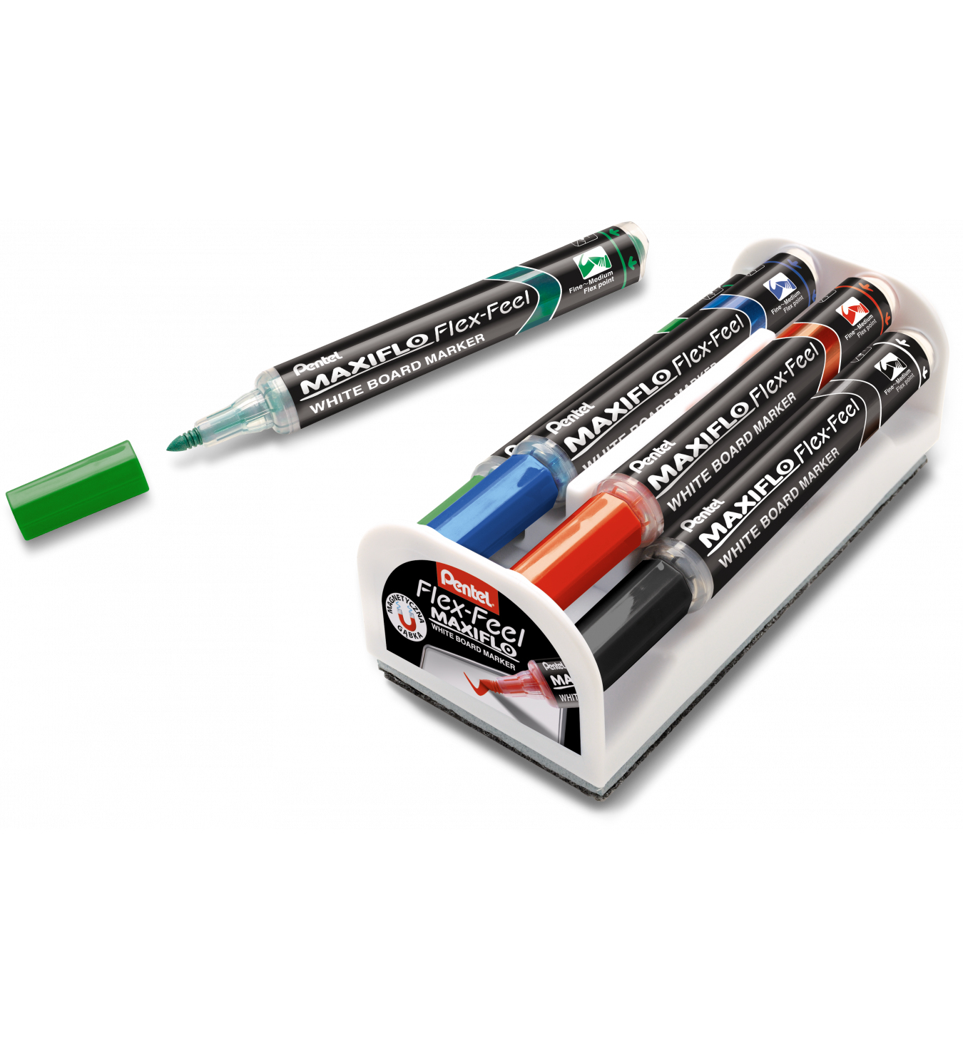 Pentel Whiteboardmarker Maxiflo Flex-Feel MWL5SBF-AX schwarz