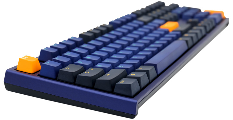 Ducky One 2 Horizon clavier USB Allemand Noir, Bleu, Jaune