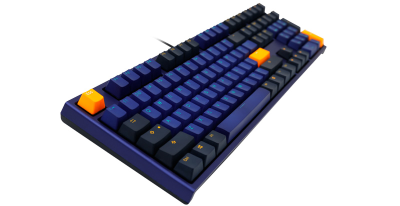 Ducky One 2 Horizon clavier USB Allemand Noir, Bleu, Jaune