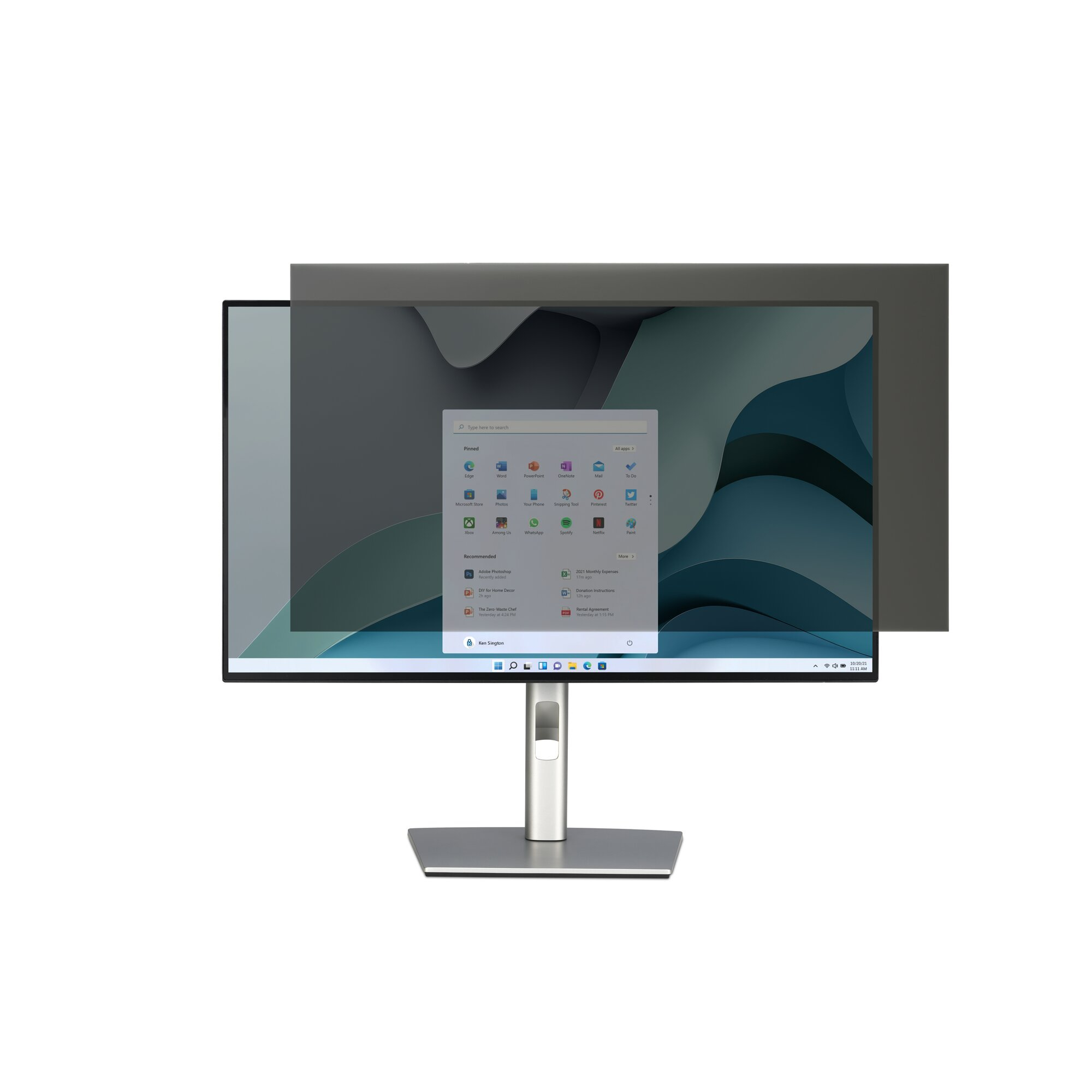 Kensington EQ - Blickschutzfilter f�r Bildschirme - 2-Wege - abnehmbar - Kleber, Scharnierlaschen - 55.9 cm (22)