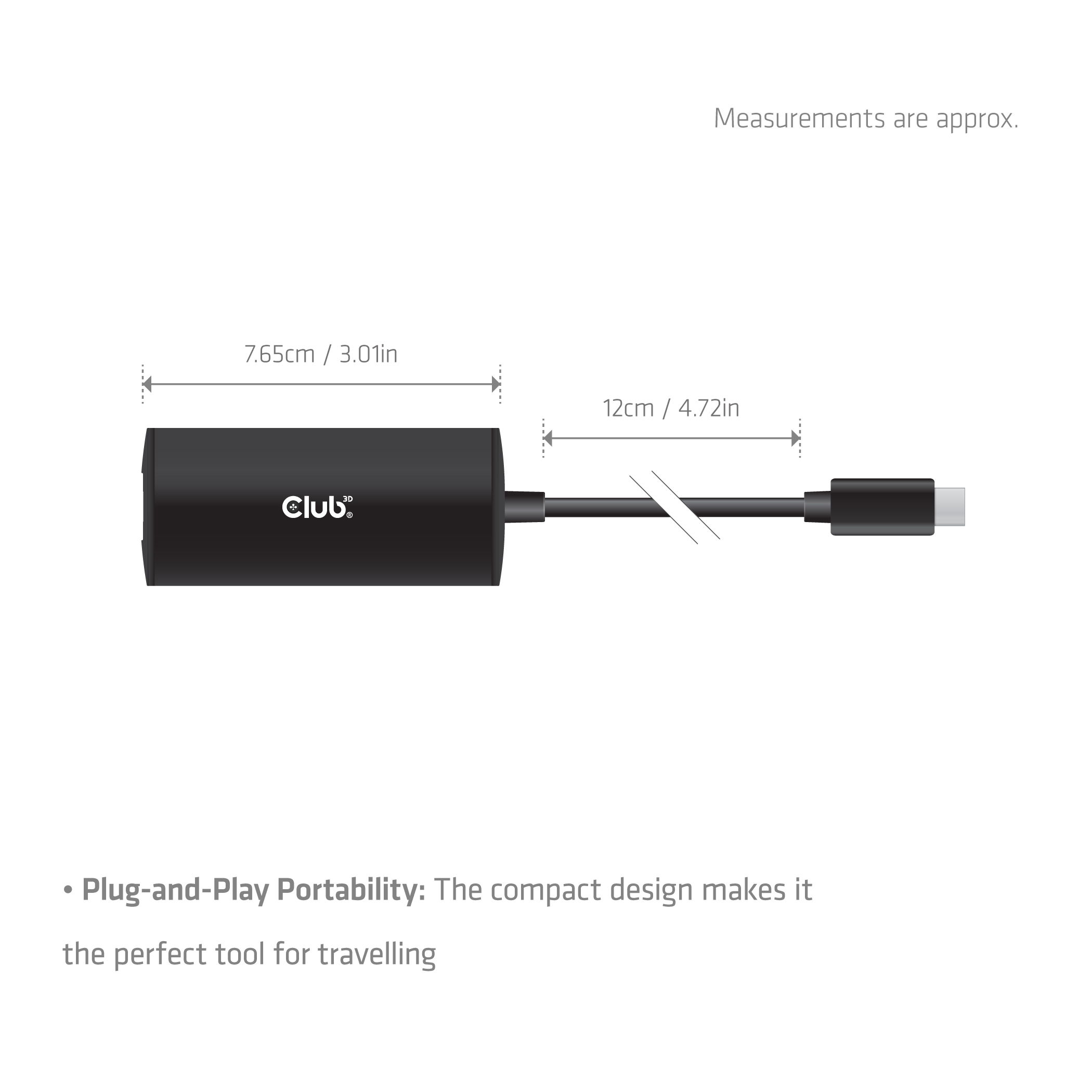 CLUB3D Adaptador USB-C� a RJ45 Ethernet 10G M/F