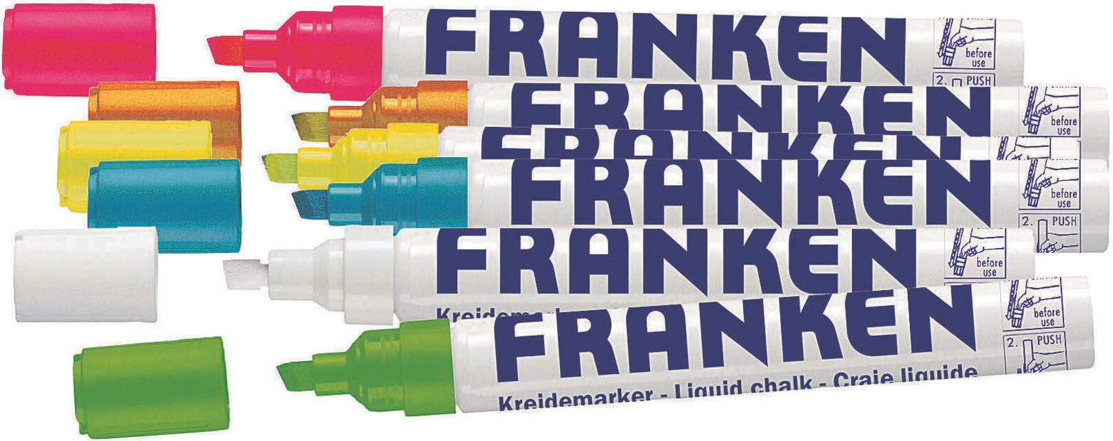 Franken GmbH 6 FRANKEN ZKM97 Kreidemarker farbsortiert 2.0 - 6.0 mm