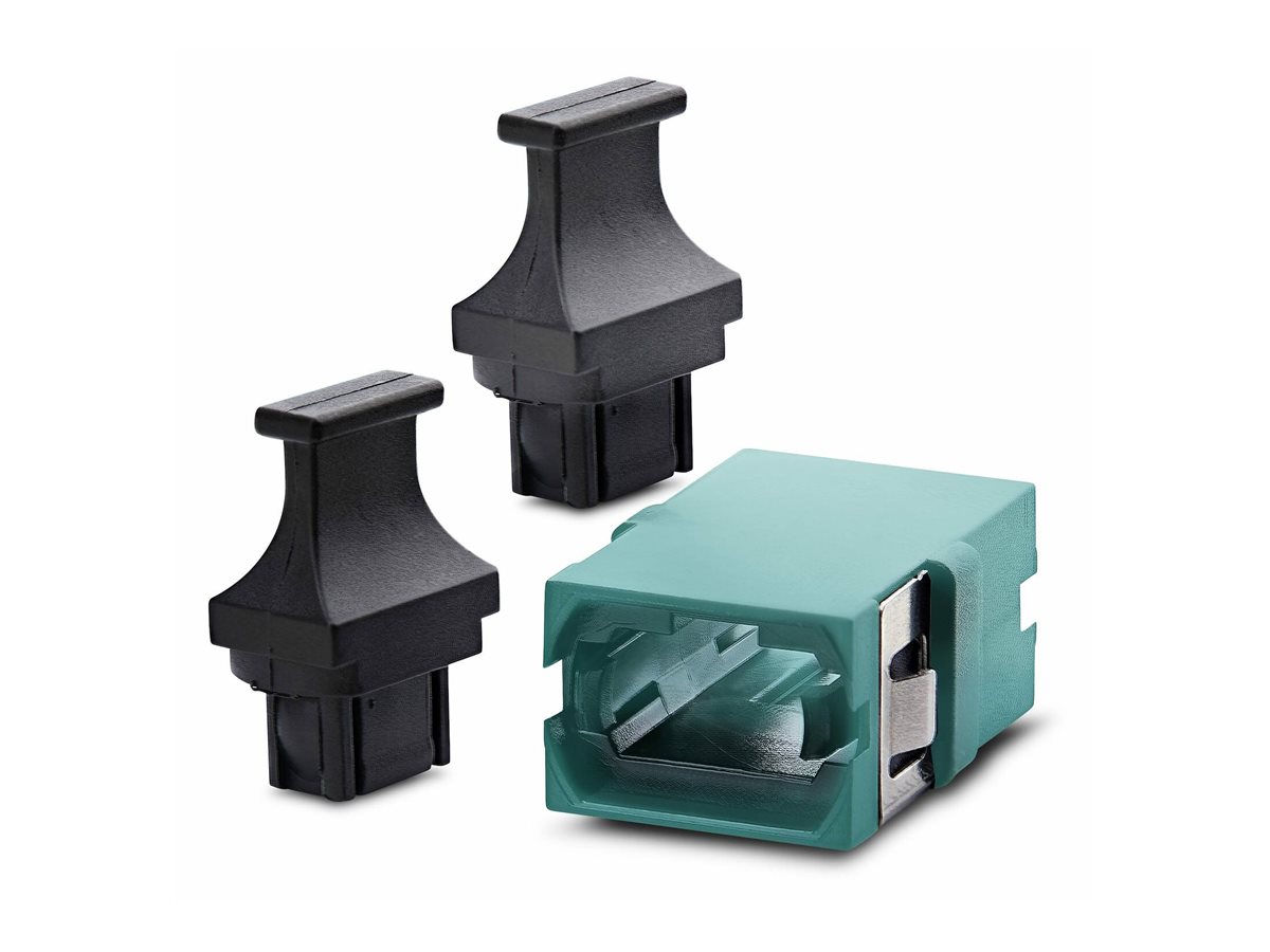 StarTech.com Acoplador de Fibra �ptica MPO/MTP OM3/OM4 Multimodo - para Cableado Recto - Key Up Key Down - Acoplador de Fibra MPO/MTP-PC para Panel de Parcheo - Aqua