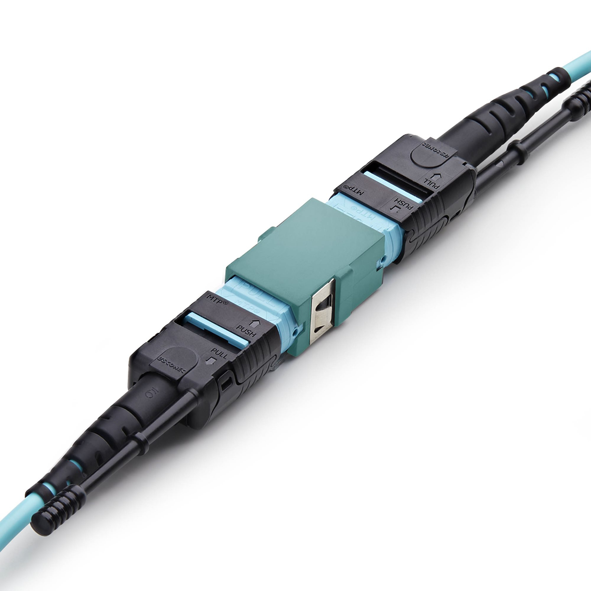 StarTech.com Acoplador de Fibra �ptica MPO/MTP OM3/OM4 Multimodo - para Cableado Recto - Key Up Key Down - Acoplador de Fibra MPO/MTP-PC para Panel de Parcheo - Aqua