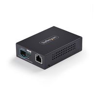 StarTech.com Convertisseur de M�dia Fibre Optique 10 GbE SFP+, 10 Gigabit Ethernet RJ-45 vers 10GBASE-X SFP+, Monomode, Multimode, Trames Jumbo 16K, Conforme TAA