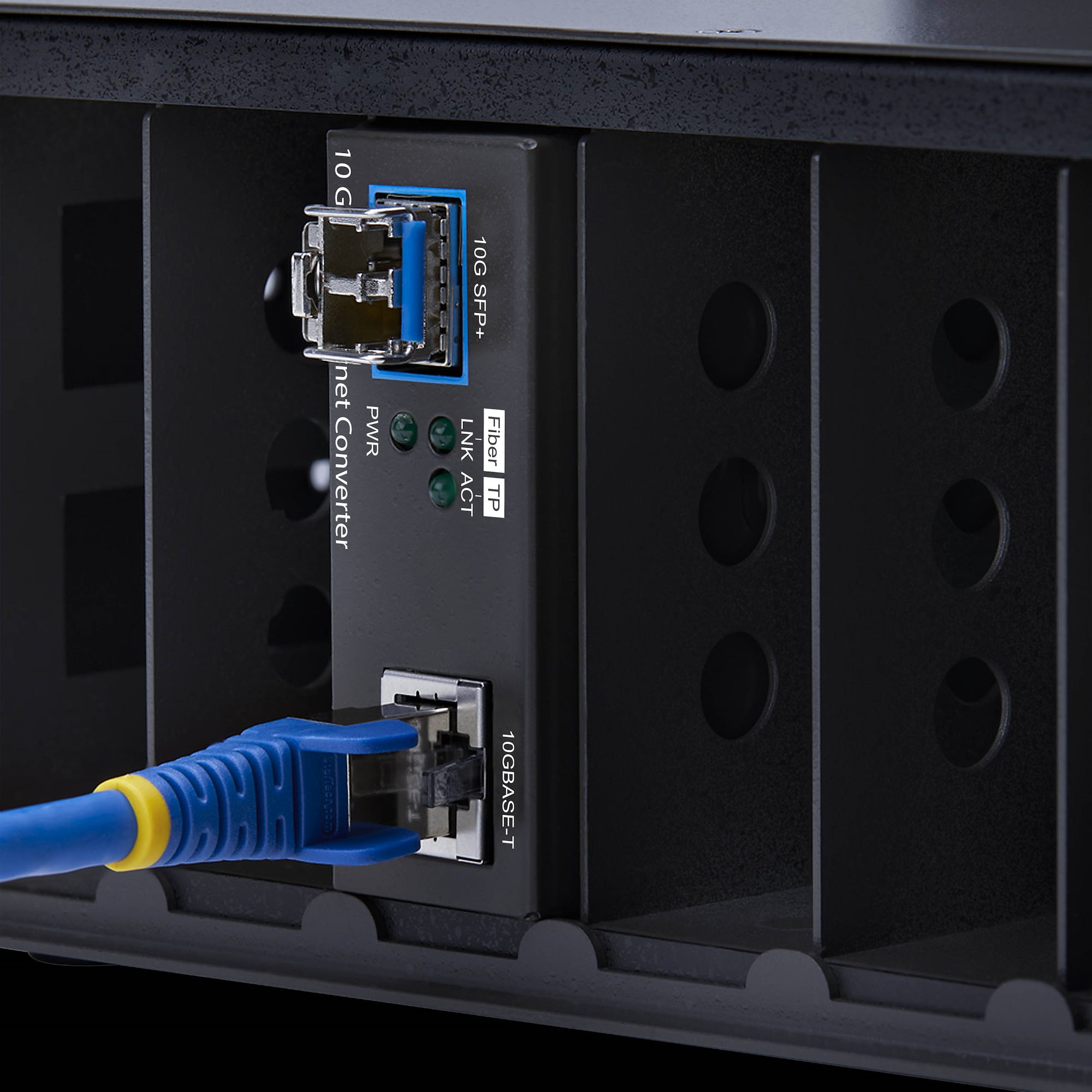 StarTech.com 10GbE SFP+ Fiber Media Converter, 10 Gigabit Ethernet RJ-45 to 10GBASE-X SFP+, Single-Mode, Multi-Mode, 16K Jumbo Frames, TAA Compliant