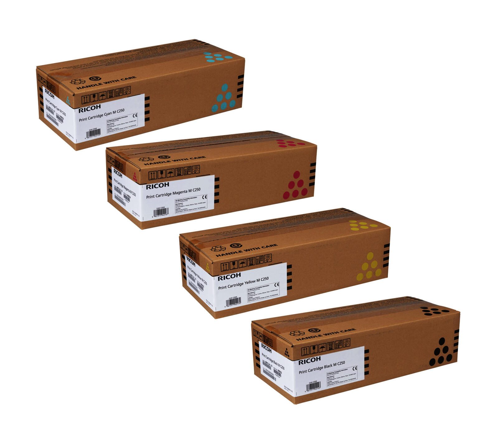 Ricoh Original M C250 Toner - 4er Multipack cyan magenta gelb schwarz - Original - Tonereinheit