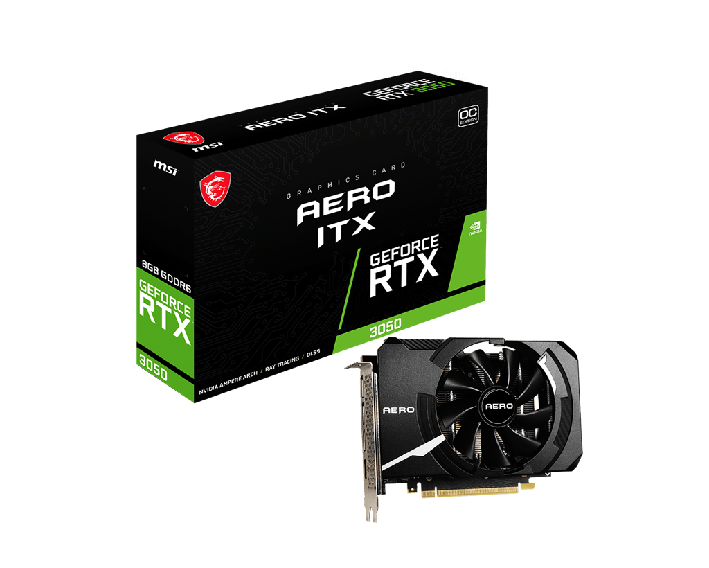 MSI V809 4041R MSI GeForce RTX 3050 AERO ITX 8G OC NVIDIA 8 GB GDDR6