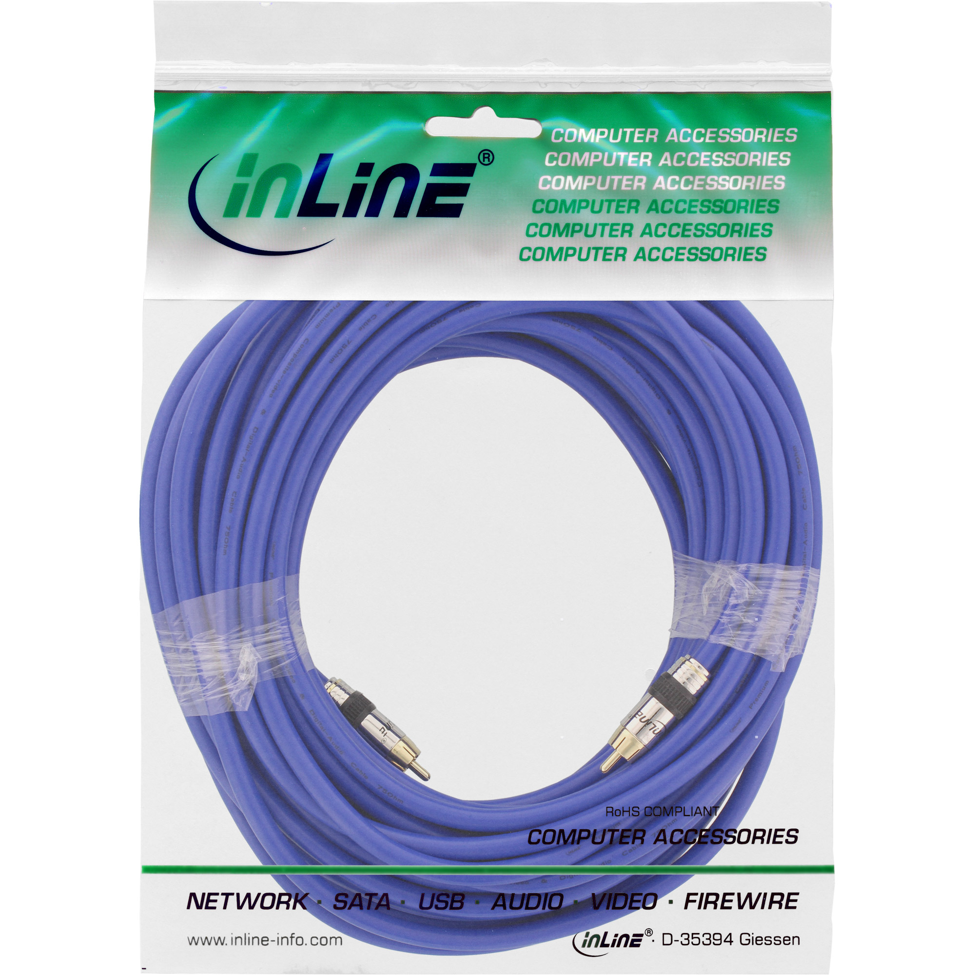 InLine Premium RCA Video & Digital Audio Cable RCA male / male gold plated 15m