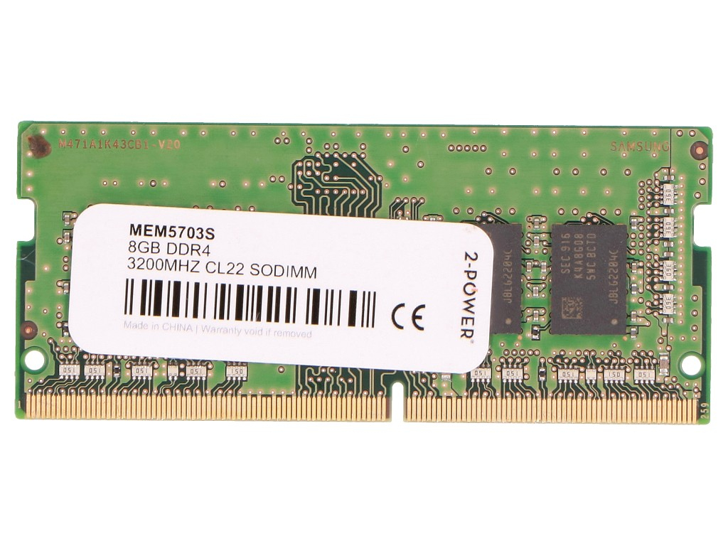 2-power 8GB DDR4 3200MHz CL22 SODIMM - 8 GB - DDR4