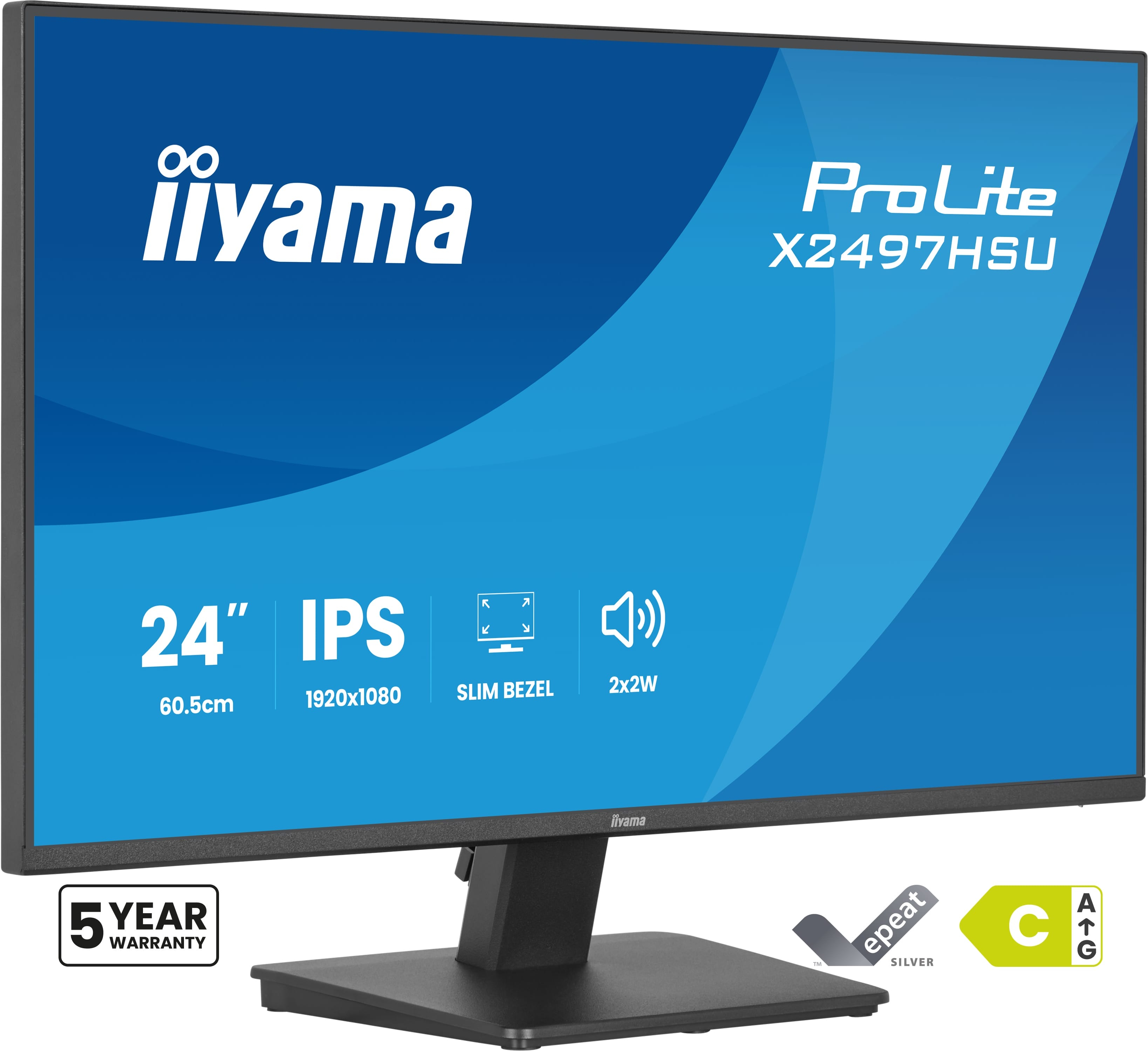 Iiyama ProLite X2497HSU-B1 - LED-Monitor - 60.5 cm (23.8)