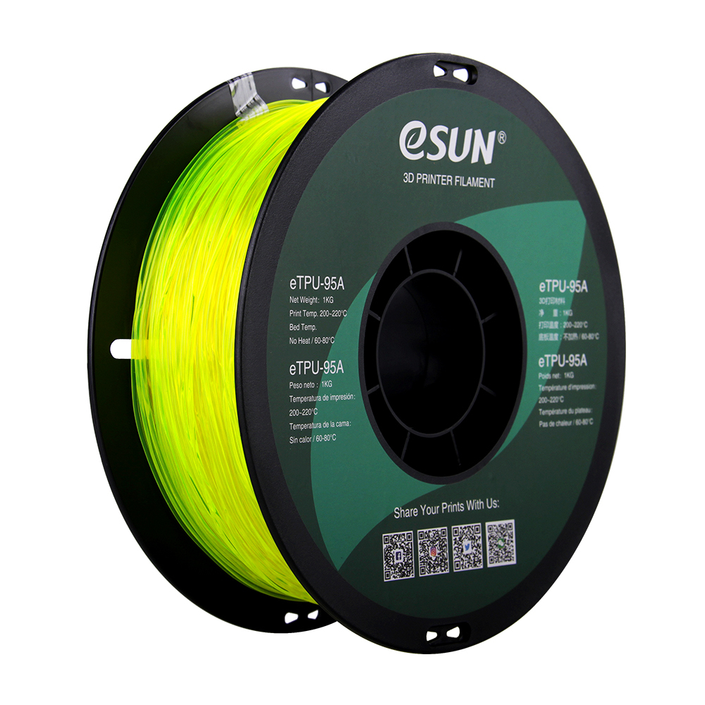 Esun eTPU-95A 1.75mm Tr. Yellow 1kg 3D Filament