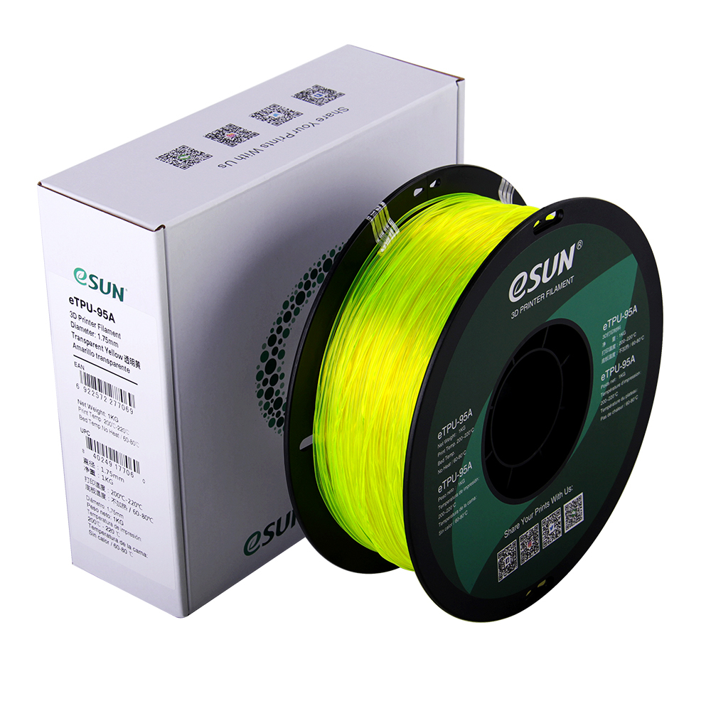 Esun eTPU-95A 1.75mm Tr. Yellow 1kg 3D Filament