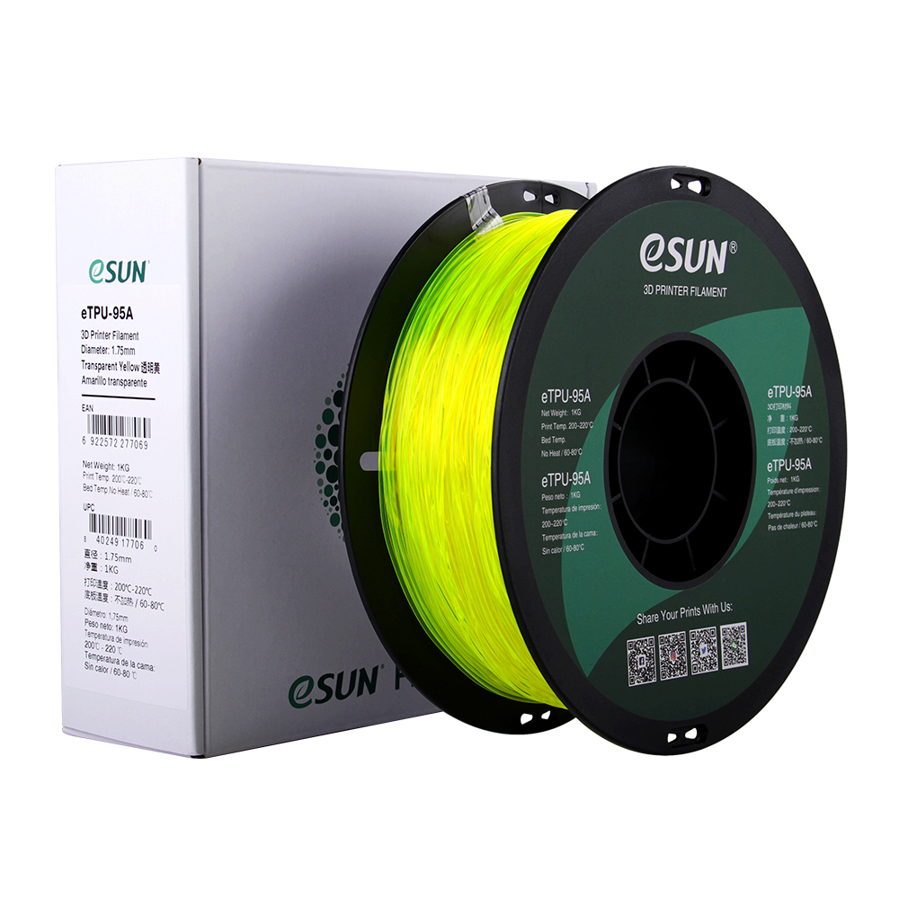 Esun eTPU-95A 1.75mm Tr. Yellow 1kg 3D Filament
