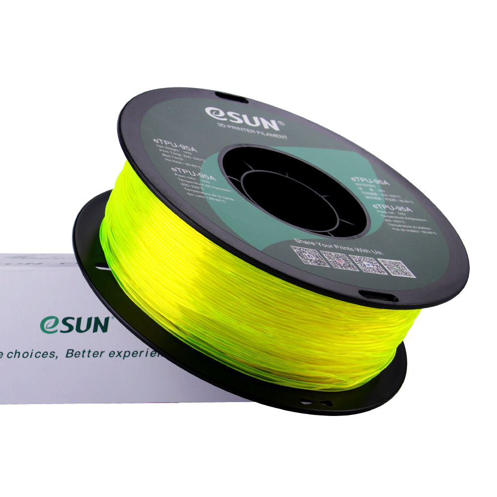 Esun eTPU-95A 1.75mm Tr. Yellow 1kg 3D Filament