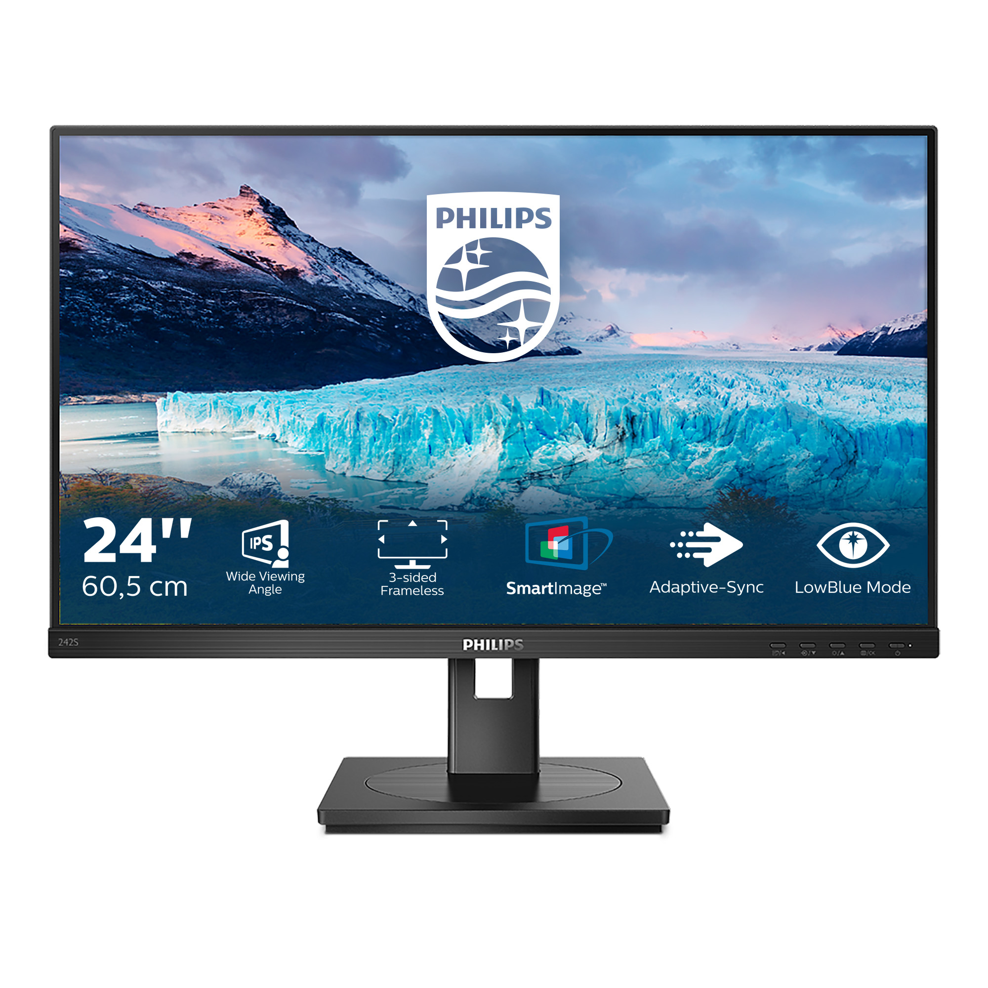 Philips S Line 242S1AE/00 LED display 60.5 cm (23.8) 1920 x 1080 pixels Full HD Black
