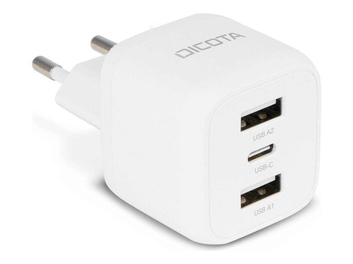 Dicota Netzteil - kompakt, Laptop - 32 Watt - 3 A - 3 Ausgabeanschlussstellen (2 x USB, 24 pin USB-C)