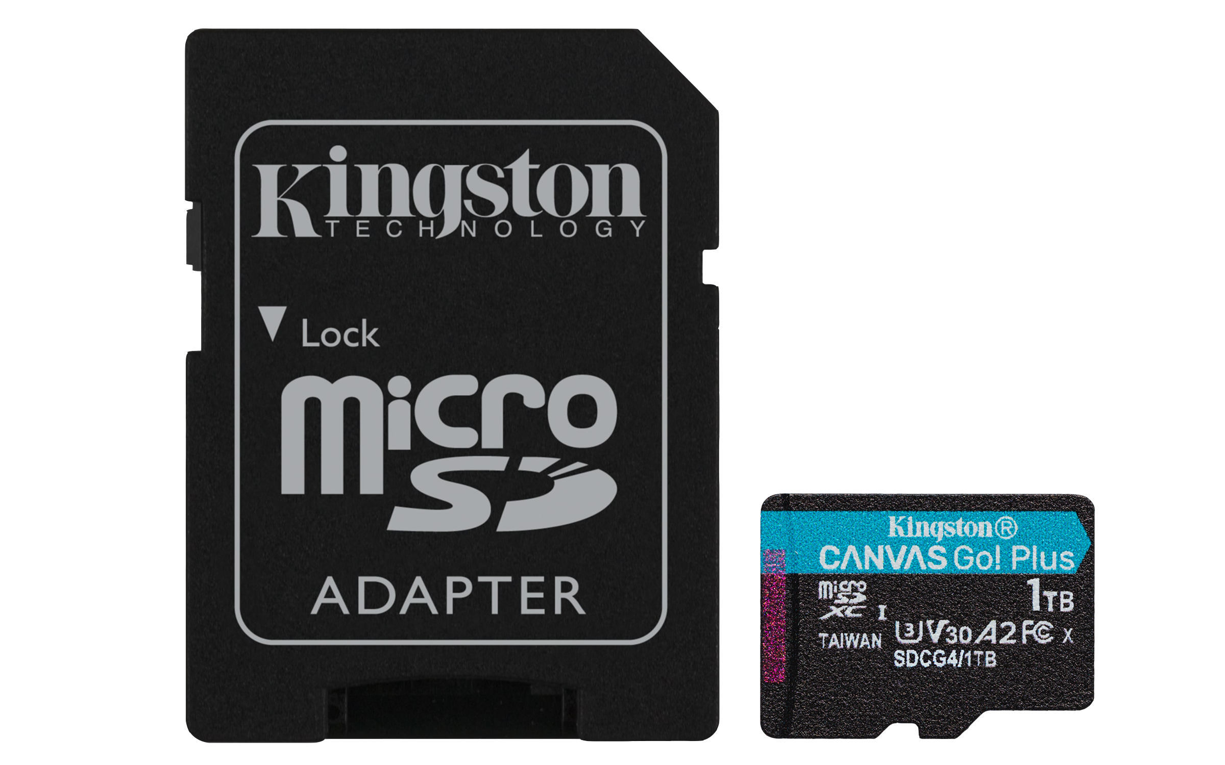 Kingston 1TB microSDXC Canvas Go Plus Gen4 200MB/s A2 U3 V30 Card+ Adapter - Micro SD - Secure Digital (SD)
