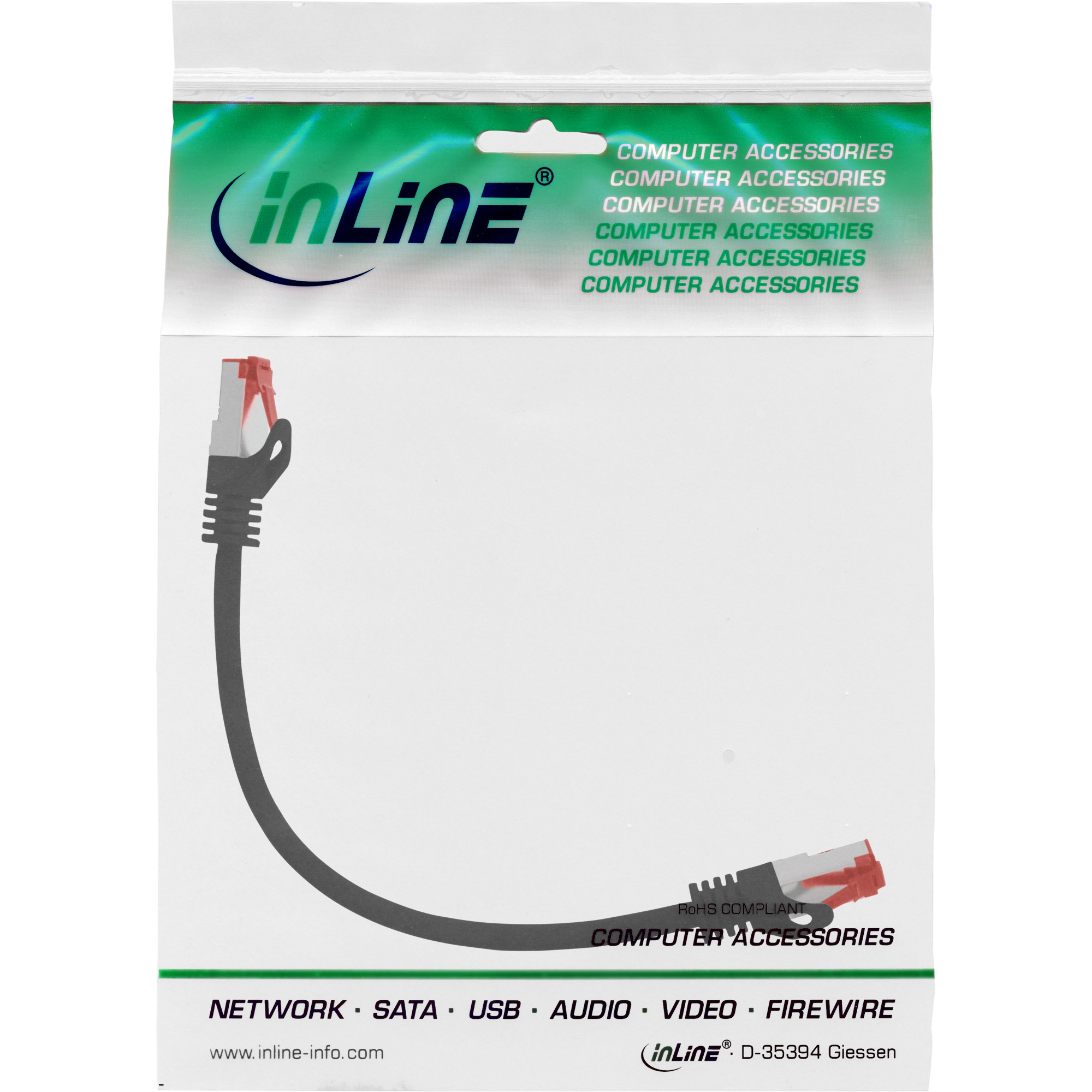 InLine S/FTP Cat.6 0.25m cable de red Negro 0,25 m Cat6 S/FTP (S-STP)