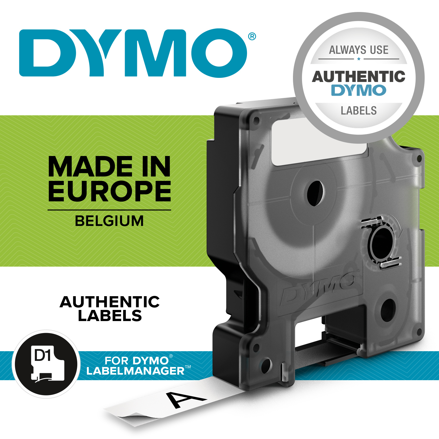 Dymo S0720910 DYMO D1 Standard White on Black 19mm