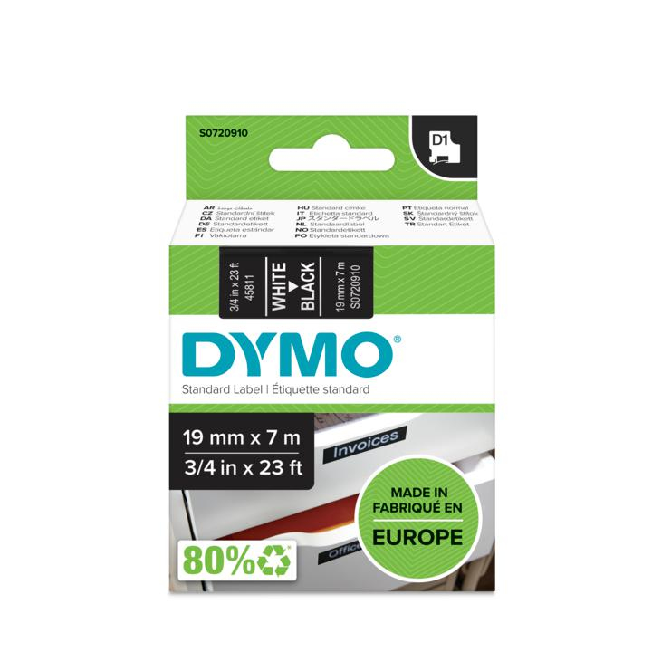 Dymo S0720910 DYMO D1 Standard White on Black 19mm